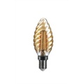 LED Kerze FI B35 2W 230lm 2500K E14 Amber-Glas gedreht